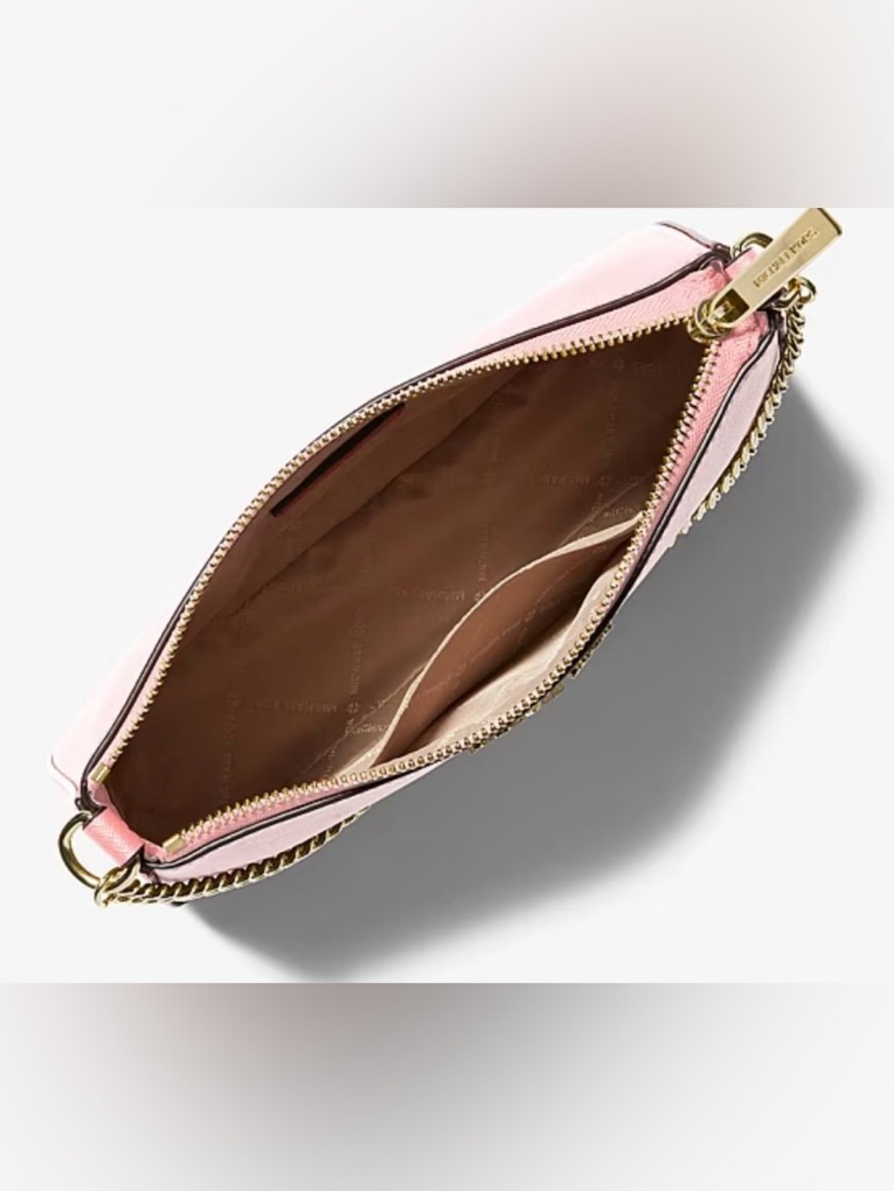 Michael Kors Medium Leather Shoulder Bag With Jet Set Travel Compact Wallet New - Picture 5 of 8